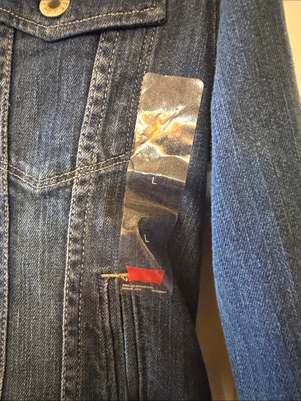 Levi's Dark Blue Denim Jean Jacket - Classic Trucker Style - Picture 3 of 4